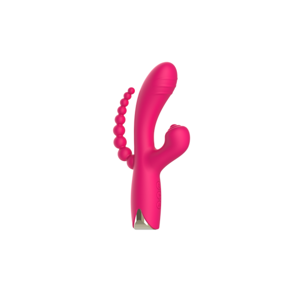 Vibromasseur triple stimulation USB rose Snappy Bunny 